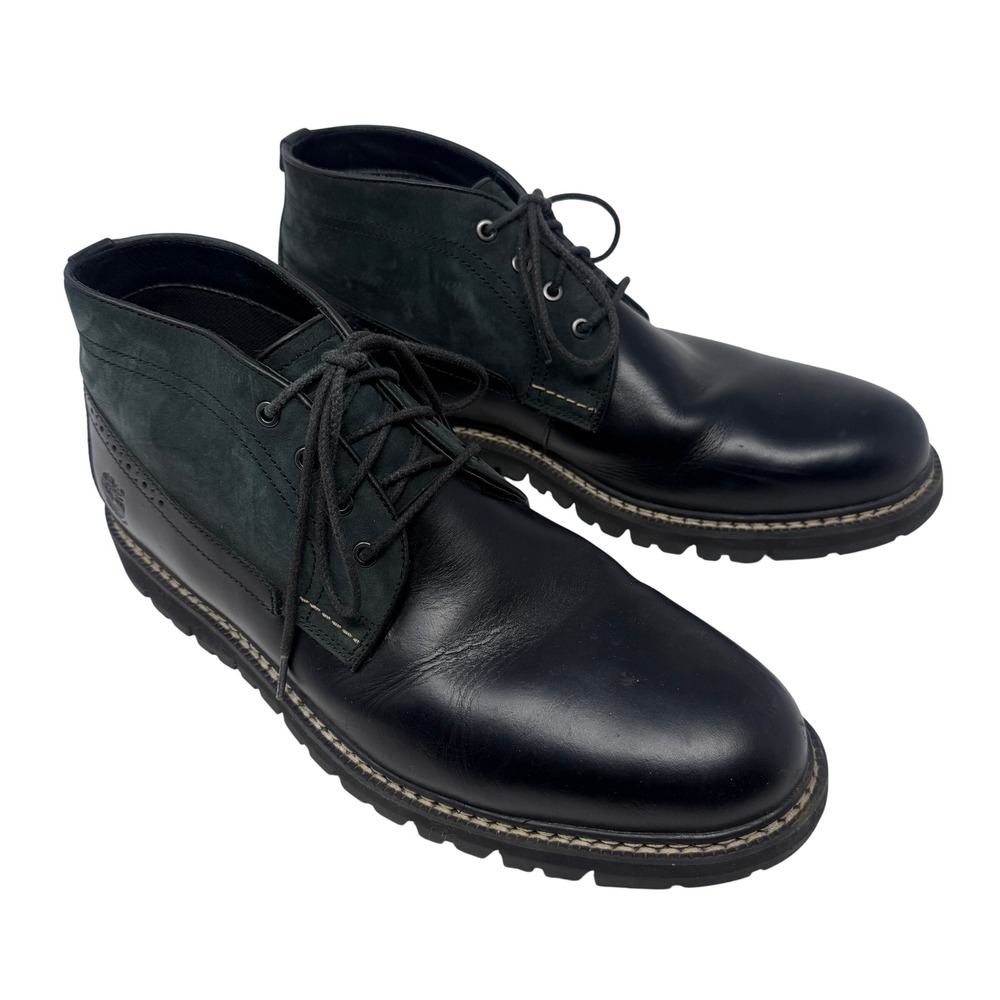 Timberland Chukkas Mens 12 Black Green Excellent Sensorflex Leather A1245 Boots